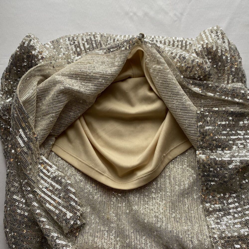 NWT Zara Trafaluc Silver Sequin Midi Dress Size Medium - Picture 15 of 16